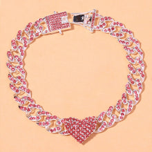 Load image into Gallery viewer, Fashion Hip Hop Crystal Heart-Shaped Anklet for Women Bracelet Men Miami Cuban Link Anklet Chunky Wholesale Foot Chain Iced Out - yonistores