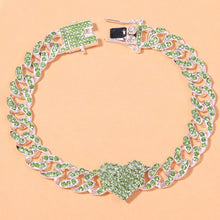 Load image into Gallery viewer, Fashion Hip Hop Crystal Heart-Shaped Anklet for Women Bracelet Men Miami Cuban Link Anklet Chunky Wholesale Foot Chain Iced Out - yonistores